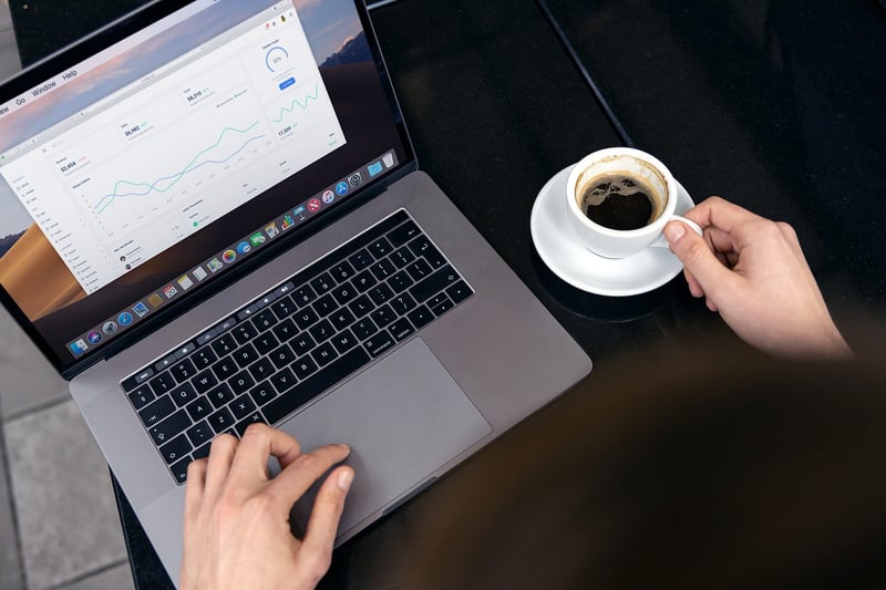 Freelancer working on laptop