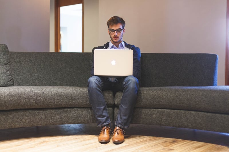 Freelancer working on a computer
